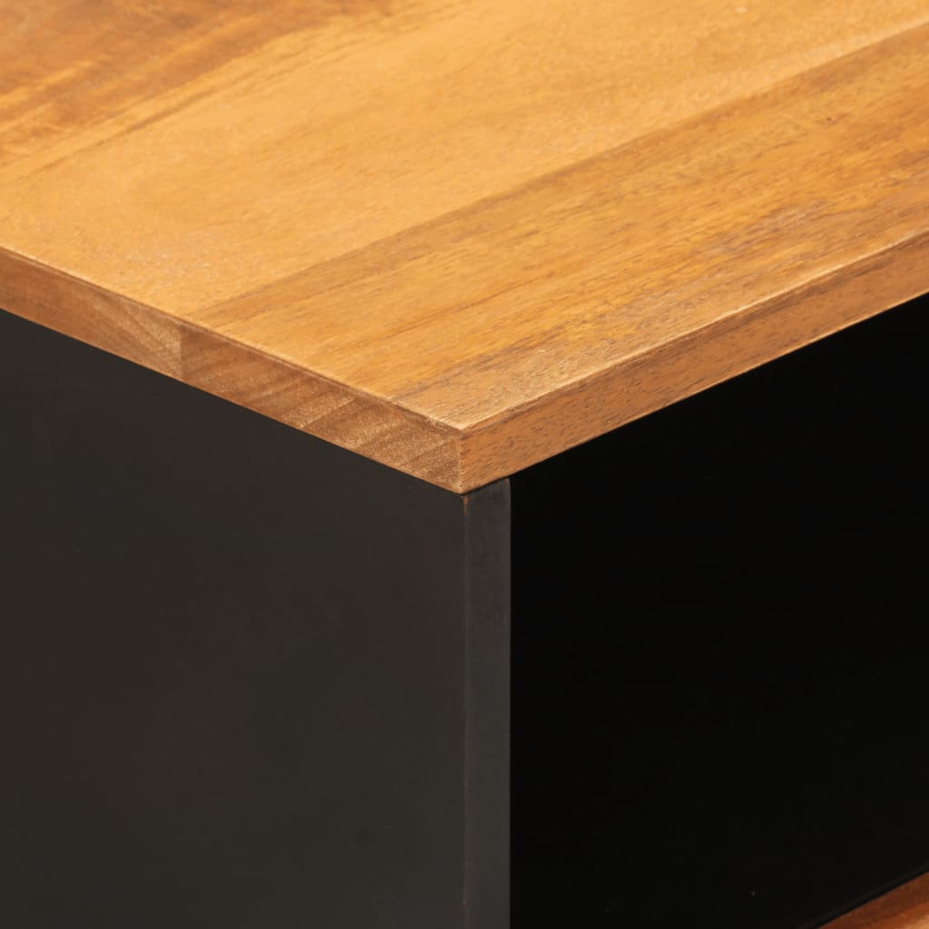 Table de chevet marron et noir 50x33x60 cm bois manguier solide - XIOS