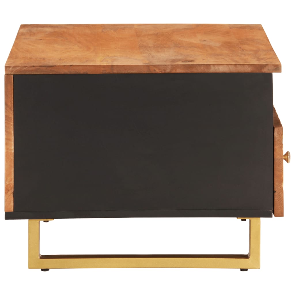 Table basse marron et noir 80x54x40 cm bois de massif manguier - XIOS