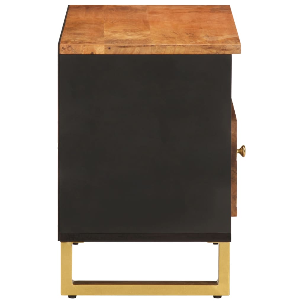 Meuble TV marron et noir 80x33,5x46 cm bois massif de manguier - XIOS
