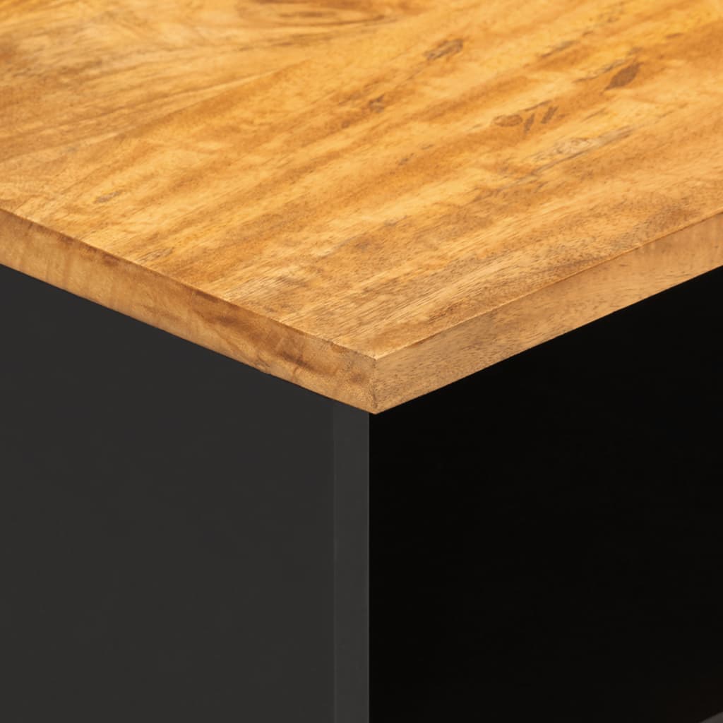 Meuble TV marron et noir 80x33,5x46 cm bois massif de manguier - XIOS