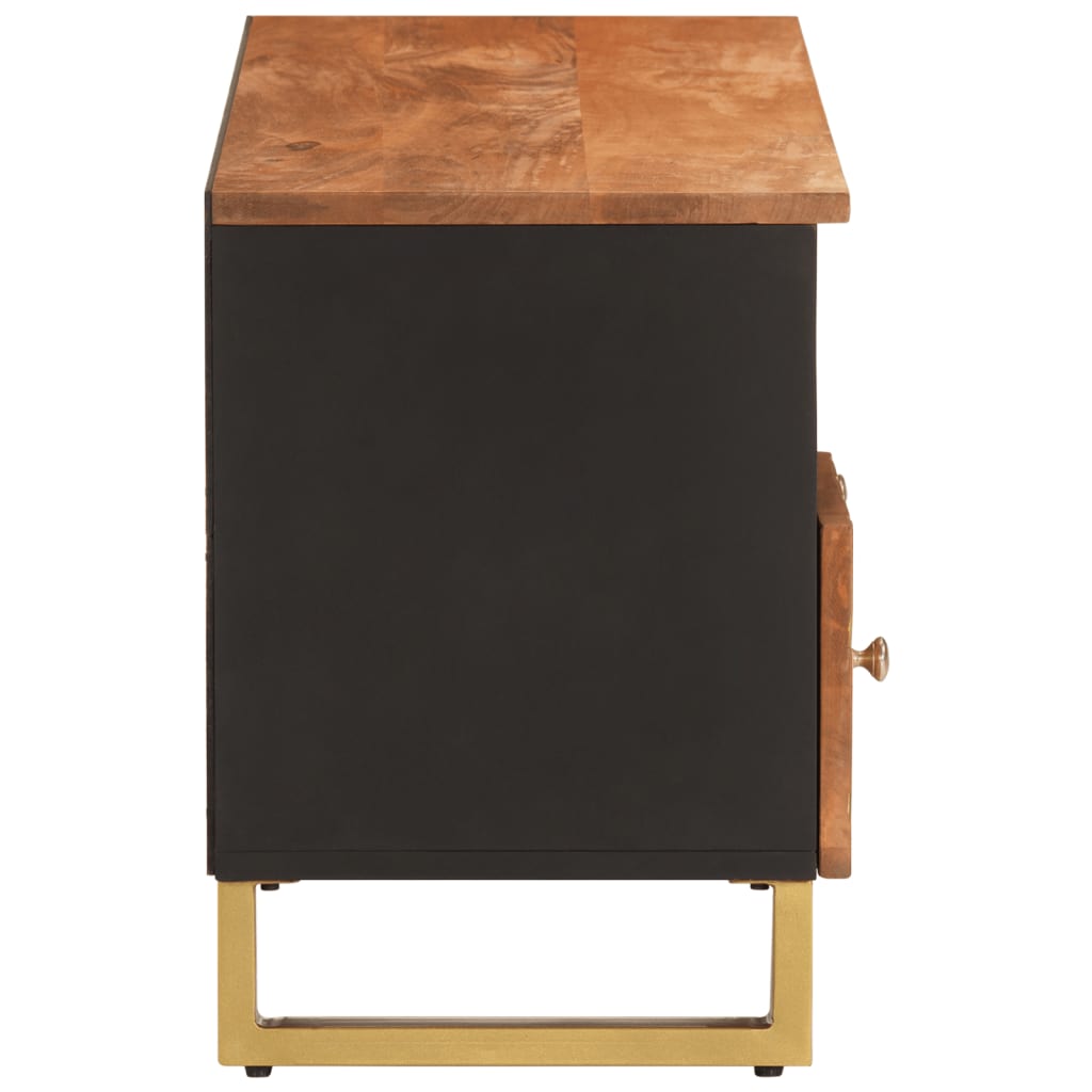 Meuble TV marron et noir 100x33,5x46 cm bois massif de manguier - XIOS