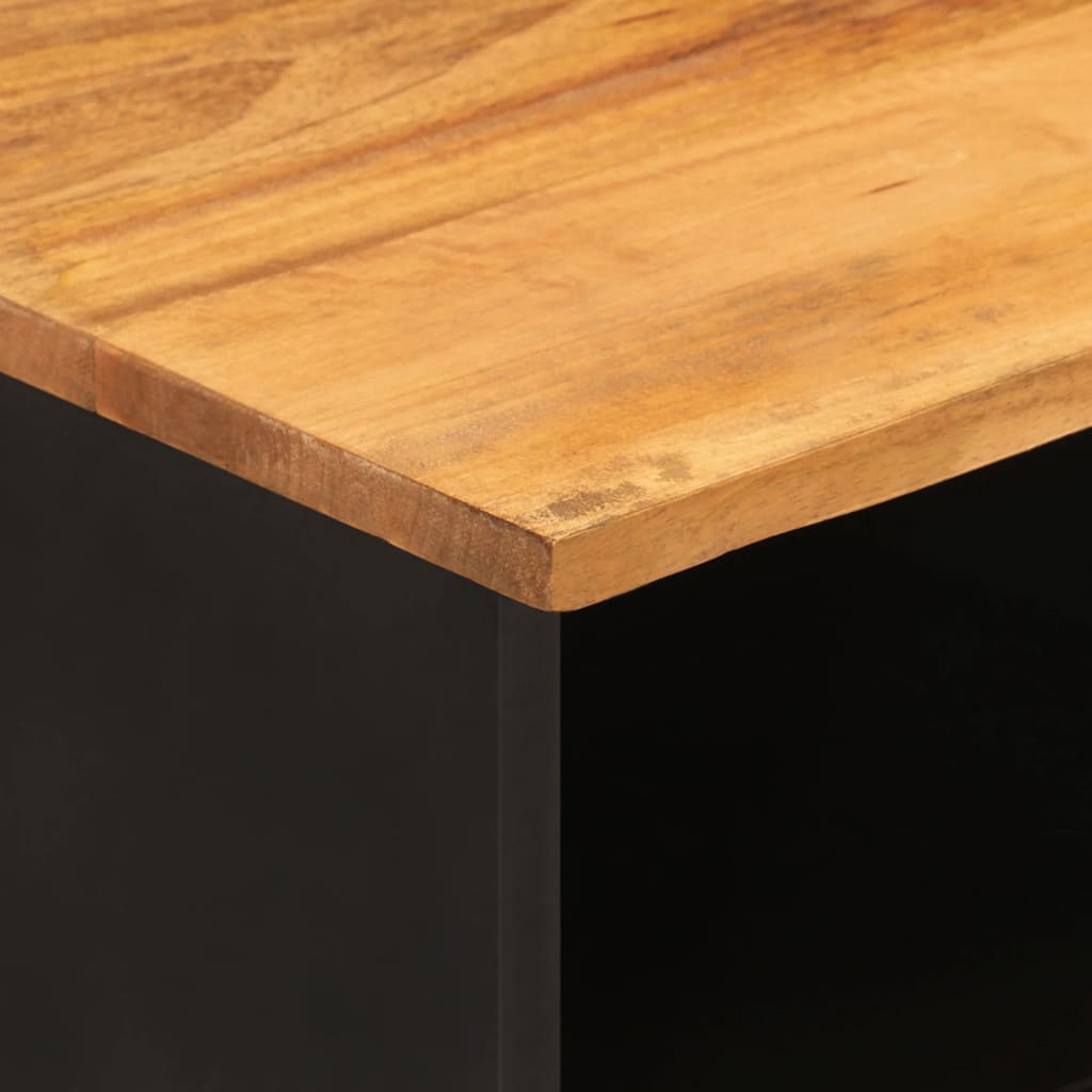 Meuble TV marron et noir 100x33,5x46 cm bois massif de manguier - XIOS
