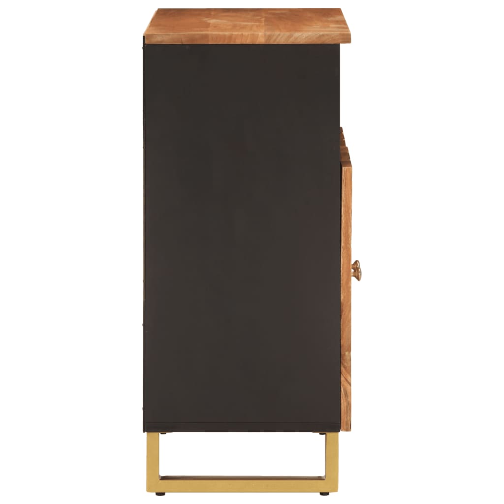 Armoire latérale marron et noir 60x33,5x75 cm bois de manguier - XIOS