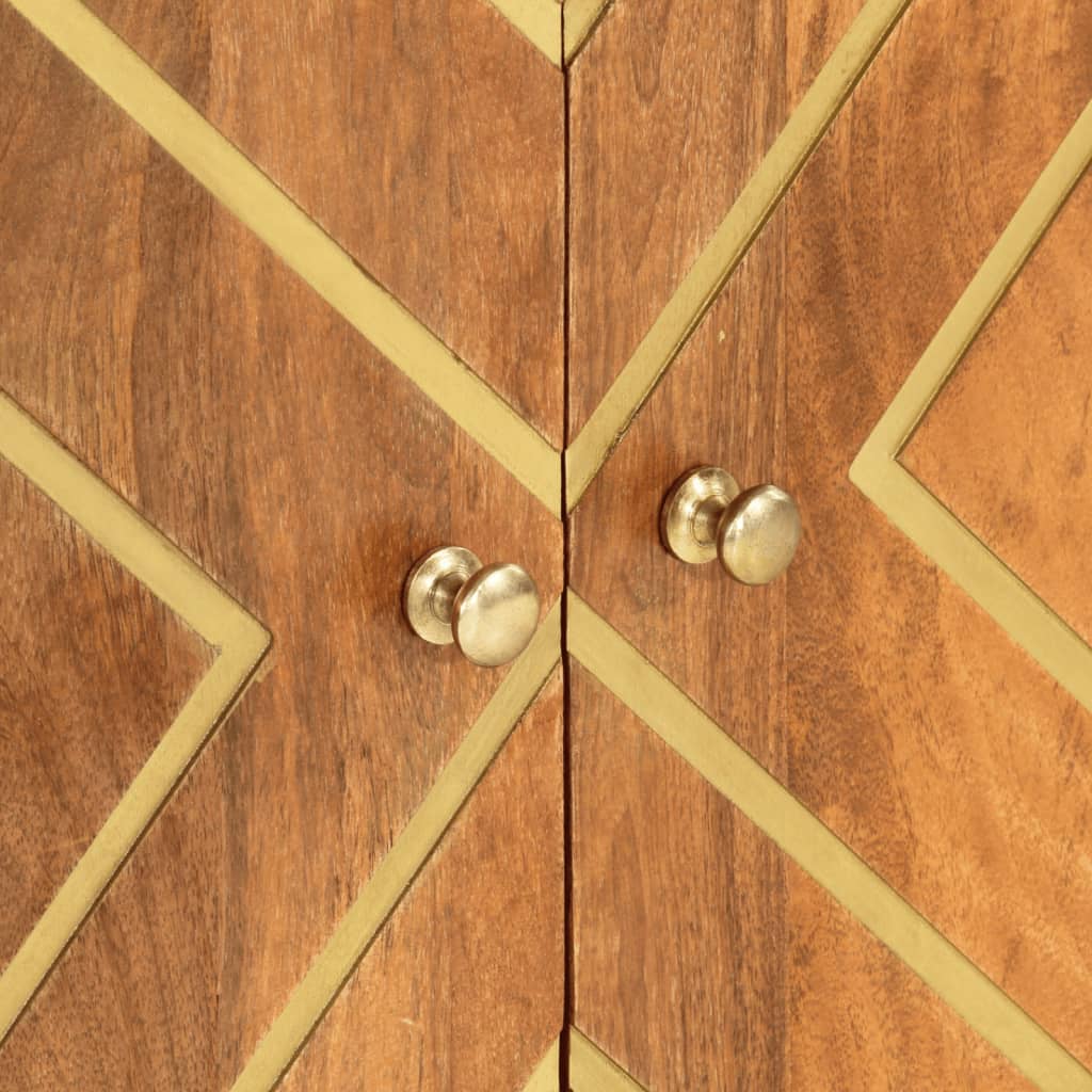 Armoire latérale marron et noir 60x33,5x75 cm bois de manguier - XIOS