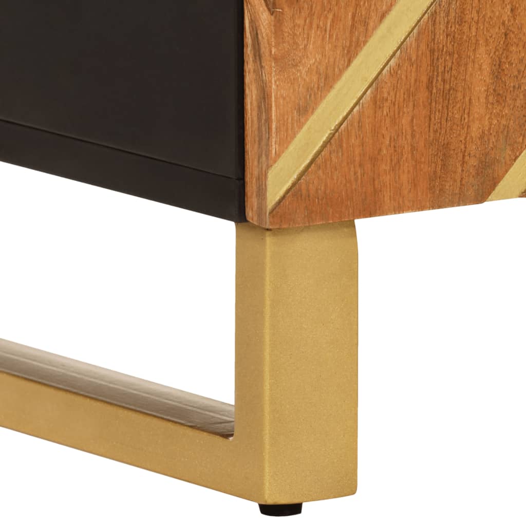 Armoire latérale marron et noir 60x33,5x75 cm bois de manguier - XIOS