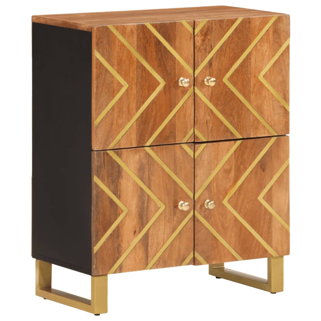 Armoire latérale marron et noir 60x33,5x75 cm bois de manguier - XIOS