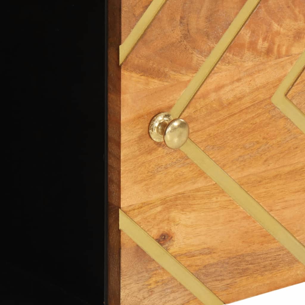 Armoire latérale marron et noir 80x33,5x75 cm bois de manguier - XIOS