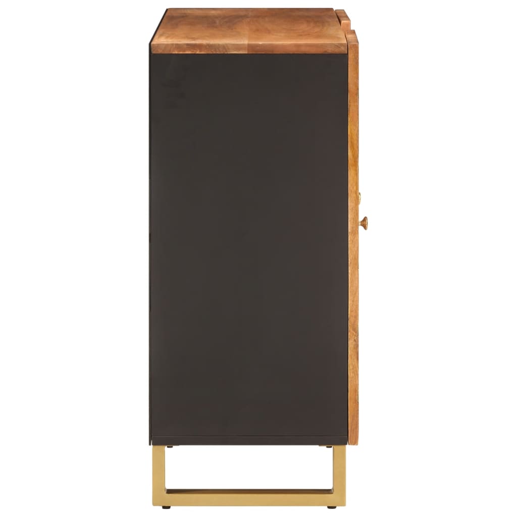Armoire latérale marron et noir 90x33,5x75 cm bois de manguier - XIOS