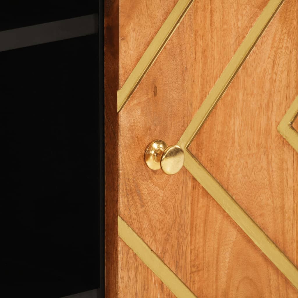 Armoire latérale marron et noir 90x33,5x75 cm bois de manguier - XIOS