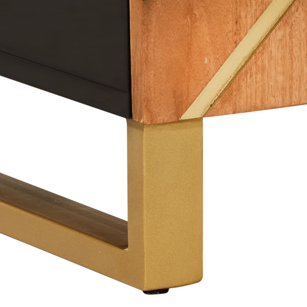 Armoire latérale marron et noir 90x33,5x75 cm bois de manguier - XIOS