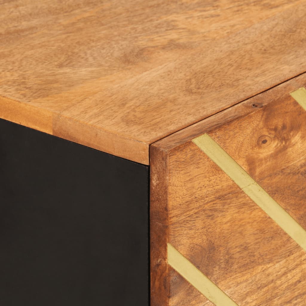 Buffet marron et noir 40x33,5x110 cm bois massif de manguier - XIOS