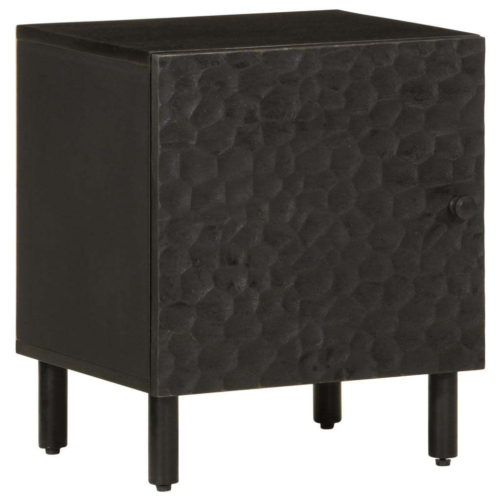 Tables de chevet 2 pcs noir 40x33x46 cm bois de manguier solide - XIOS