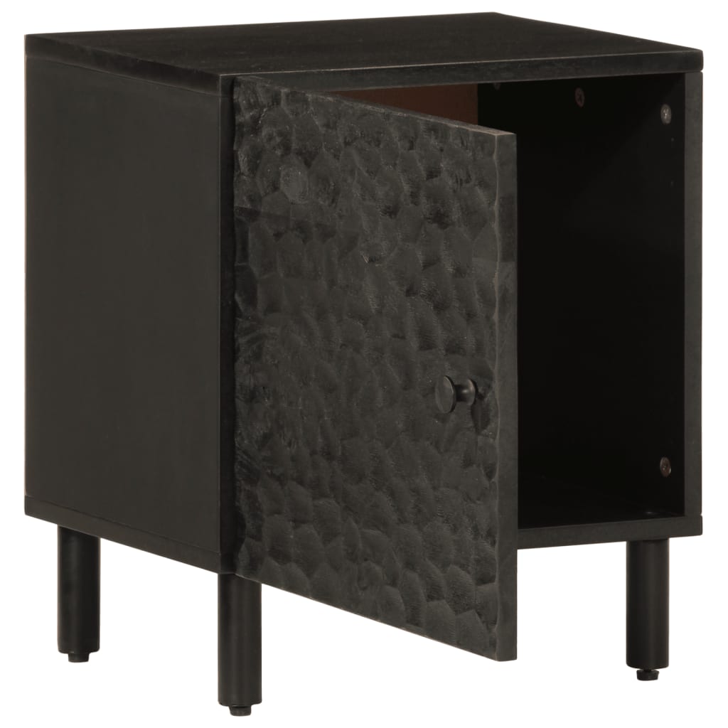 Tables de chevet 2 pcs noir 40x33x46 cm bois de manguier solide - XIOS
