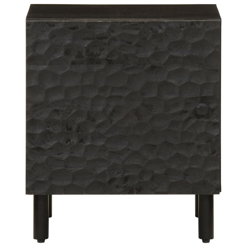 Tables de chevet 2 pcs noir 40x33x46 cm bois de manguier solide - XIOS