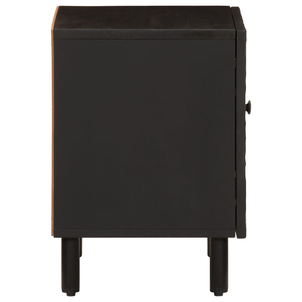 Tables de chevet 2 pcs noir 40x33x46 cm bois de manguier solide - XIOS