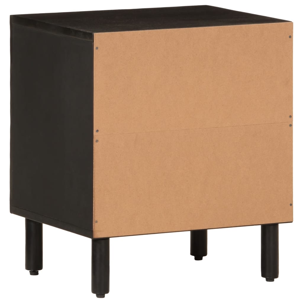 Tables de chevet 2 pcs noir 40x33x46 cm bois de manguier solide - XIOS