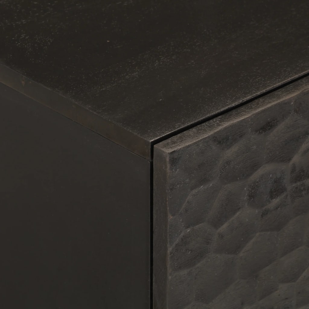 Tables de chevet 2 pcs noir 40x33x46 cm bois de manguier solide - XIOS