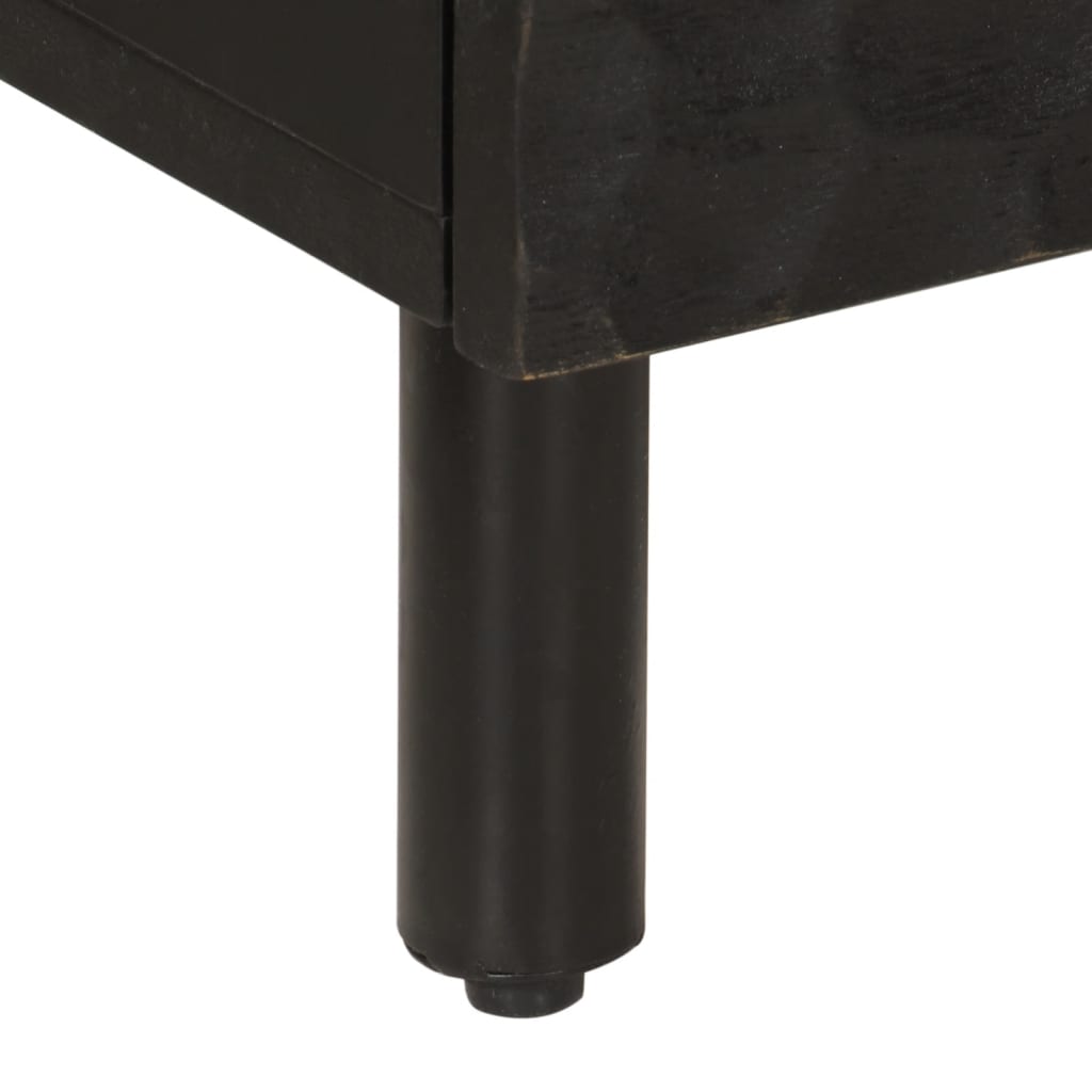 Tables de chevet 2 pcs noir 40x33x46 cm bois de manguier solide - XIOS