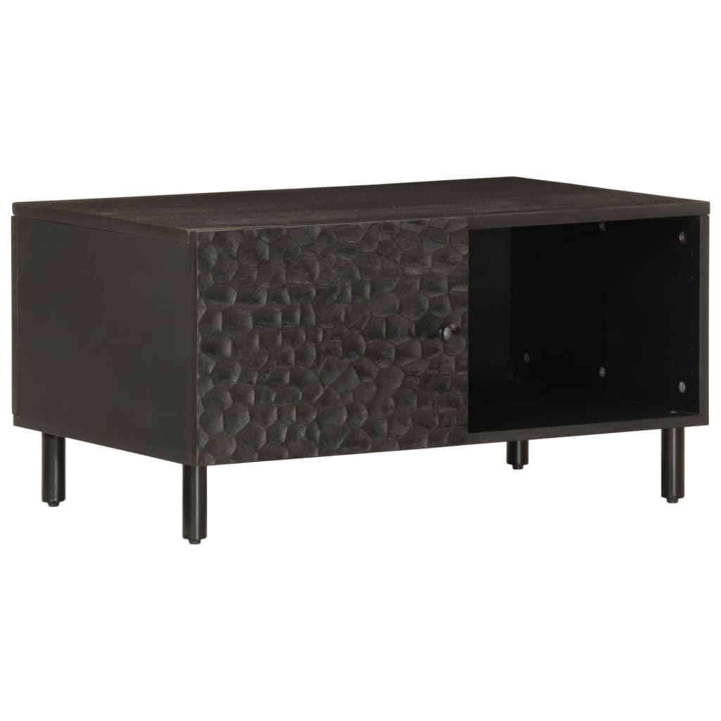 Table basse noir 80x50x40 cm bois massif de manguier - XIOS