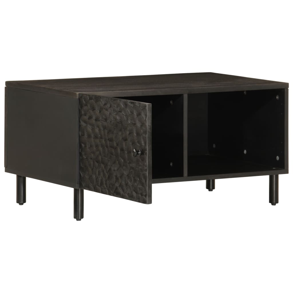 Table basse noir 80x50x40 cm bois massif de manguier - XIOS