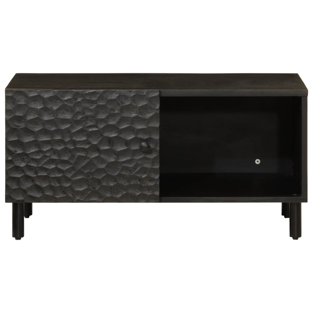 Table basse noir 80x50x40 cm bois massif de manguier - XIOS