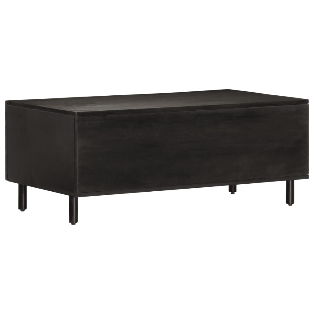 Table basse noir 100x54x40 cm bois massif de manguier - XIOS