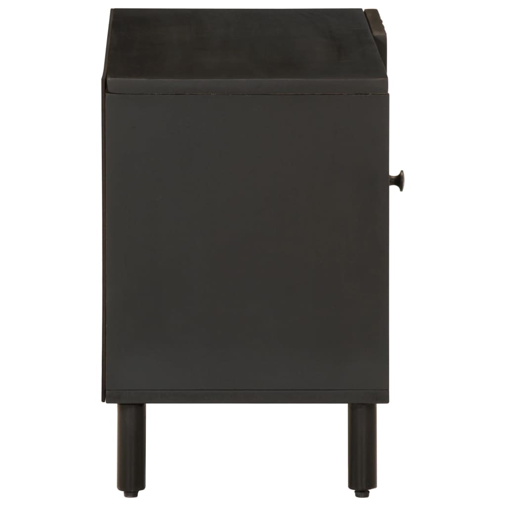 Meuble TV noir 80x31x46 cm bois massif de manguier - XIOS