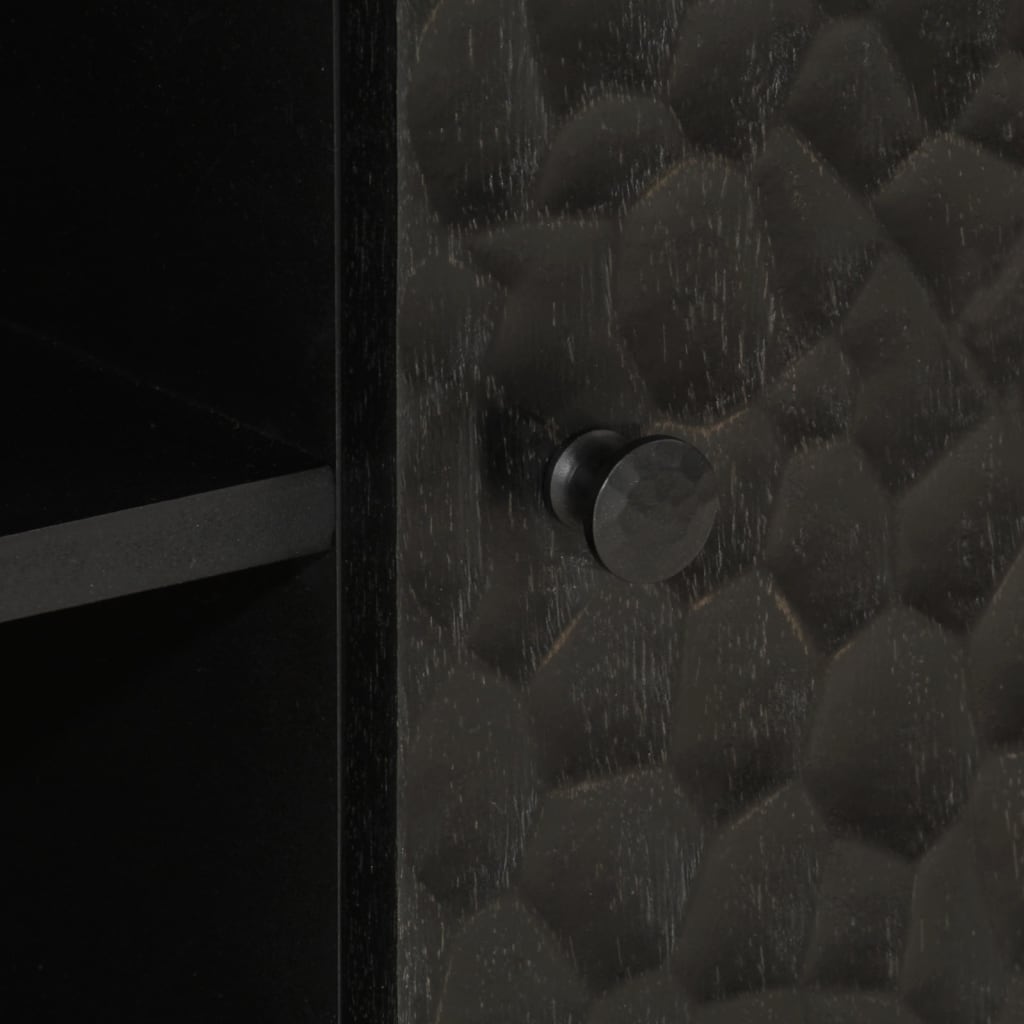 Meuble TV noir 80x31x46 cm bois massif de manguier - XIOS