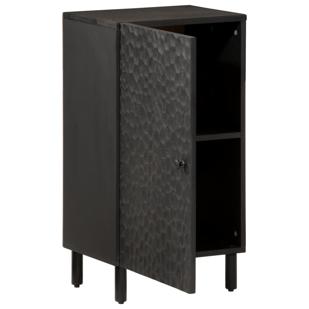 Armoire latérale noir 40x33x75 cm bois massif de manguier - XIOS