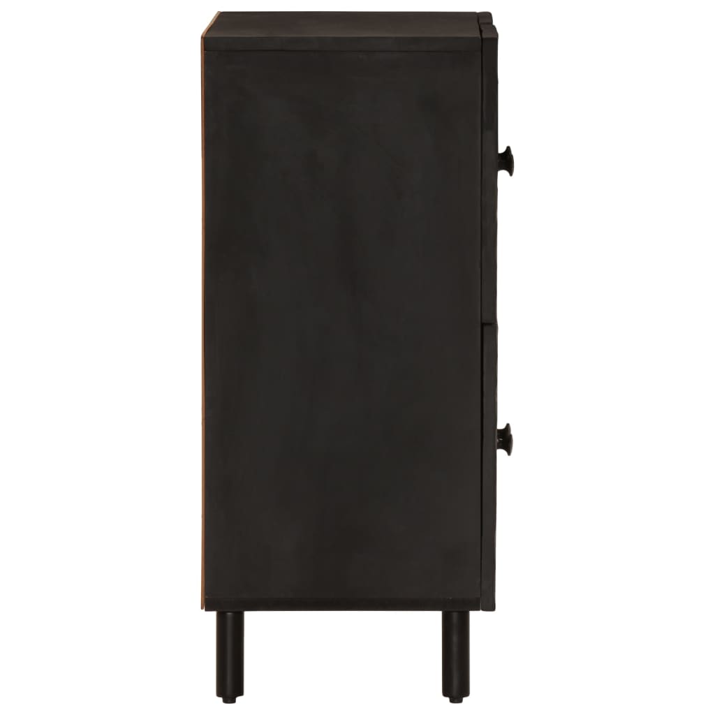Armoire latérale noir 60x33x75 cm bois massif de manguier - XIOS