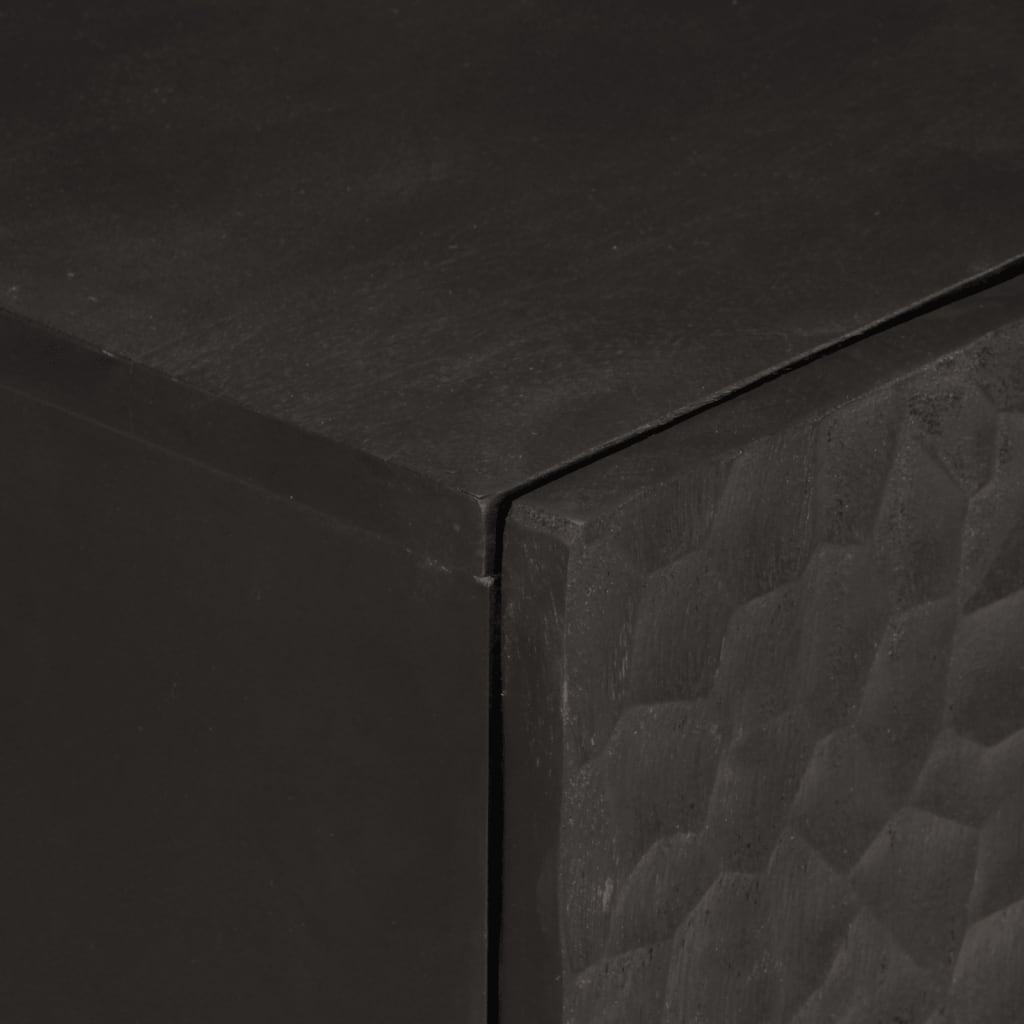 Armoire latérale noir 60x33x75 cm bois massif de manguier - XIOS