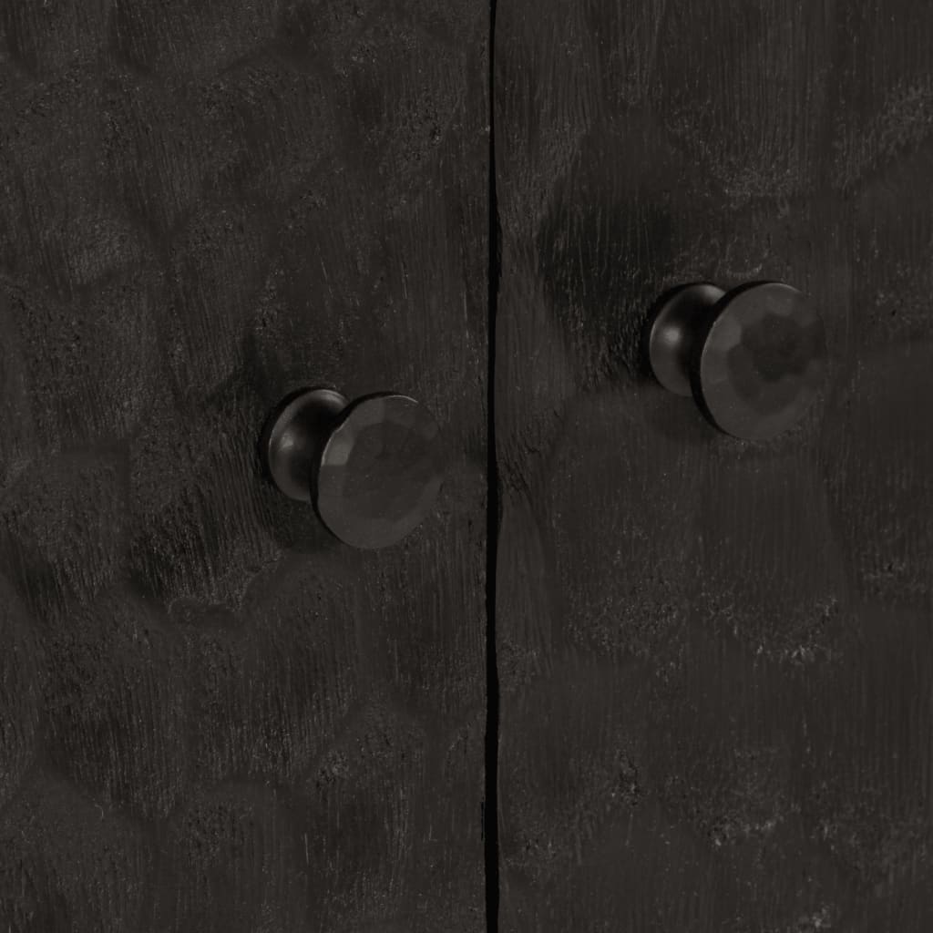 Armoire latérale noir 60x33x75 cm bois massif de manguier - XIOS