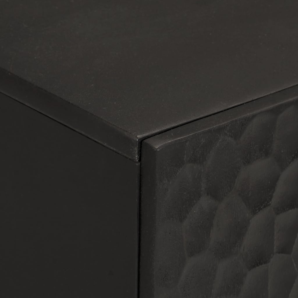 Armoire latérale noir 90x33x75 cm bois massif de manguier - XIOS