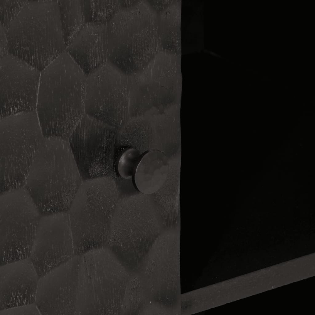 Armoire latérale noir 90x33x75 cm bois massif de manguier - XIOS