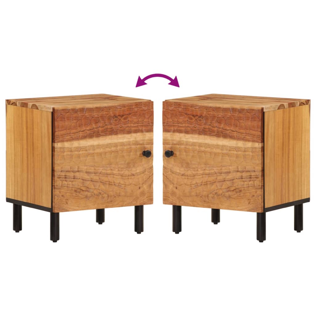 Tables de chevet 2 pcs 40x33x46 cm Bois d'acacia massif