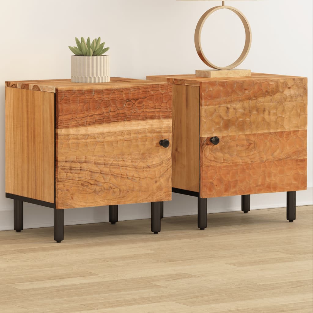 Tables de chevet 2 pcs 40x33x46 cm Bois d'acacia massif - XIOS