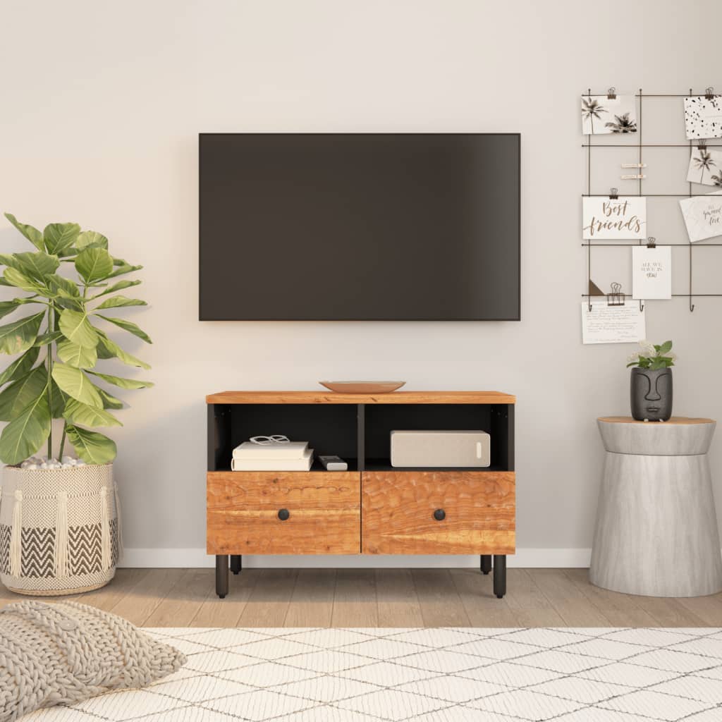 Meuble TV 70x33x46 cm Bois d'acacia massif - XIOS