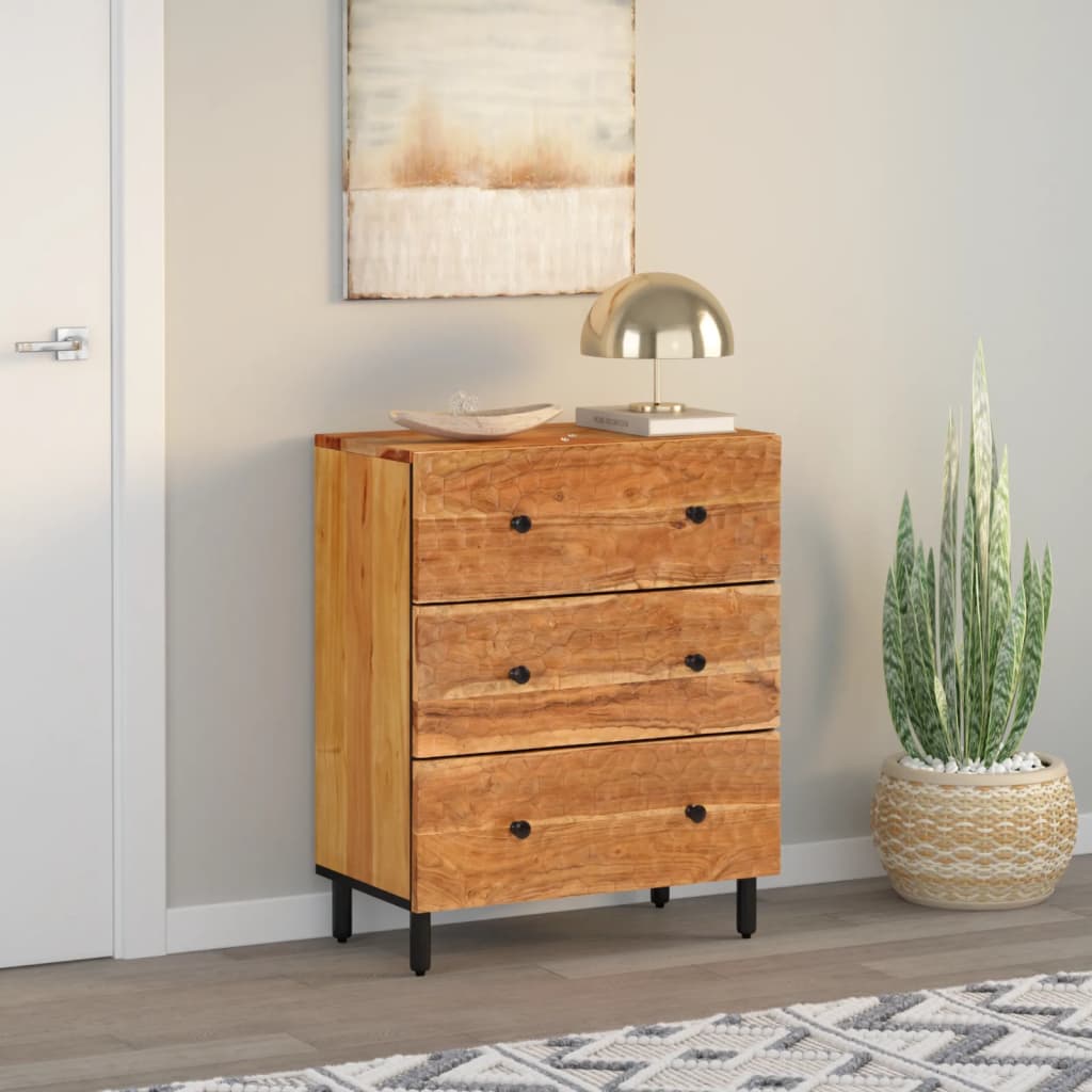 Armoire latérale 60x33x75 cm bois massif d'acacia