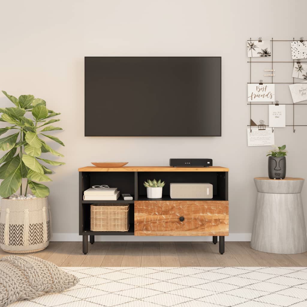 Meuble TV 80x33x46 cm bois d'acacia massif - XIOS