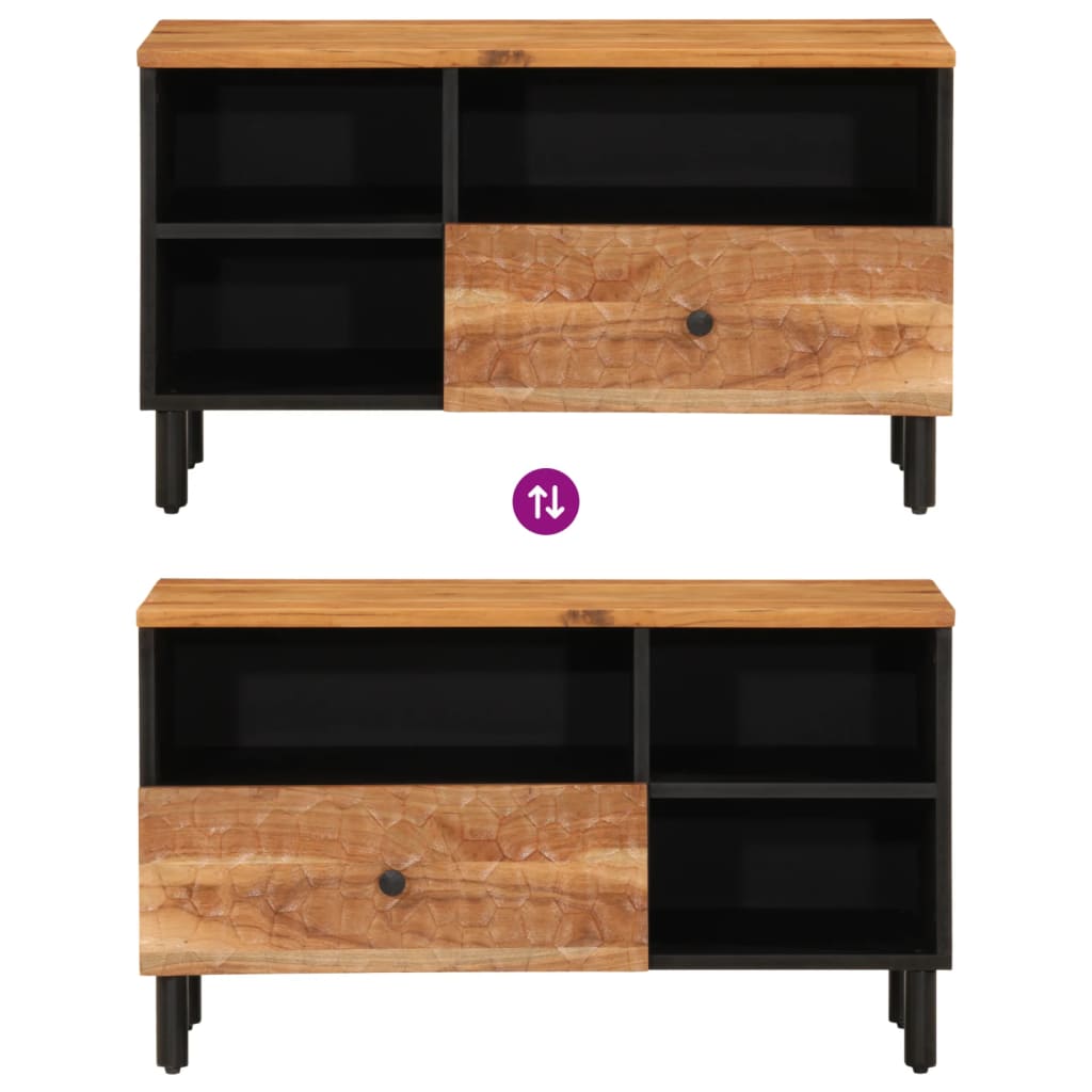 Meuble TV 80x33x46 cm bois d'acacia massif - XIOS