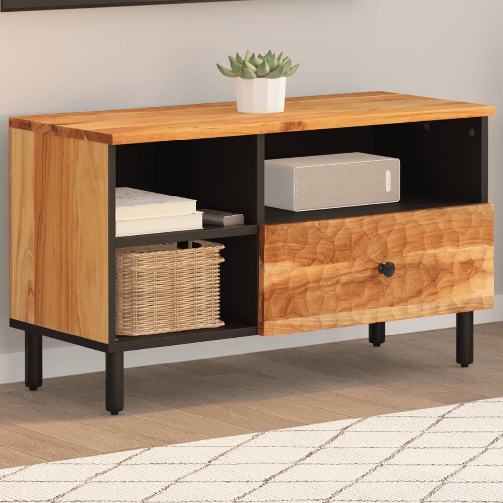 Meuble TV 80x33x46 cm bois d'acacia massif - XIOS