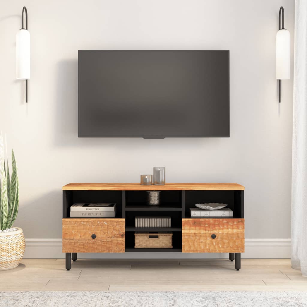 Meuble TV 100x33x46 cm bois d'acacia solide - XIOS
