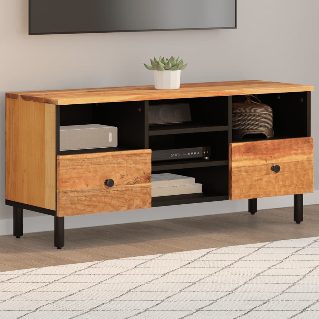 Meuble TV 100x33x46 cm bois d'acacia solide - XIOS