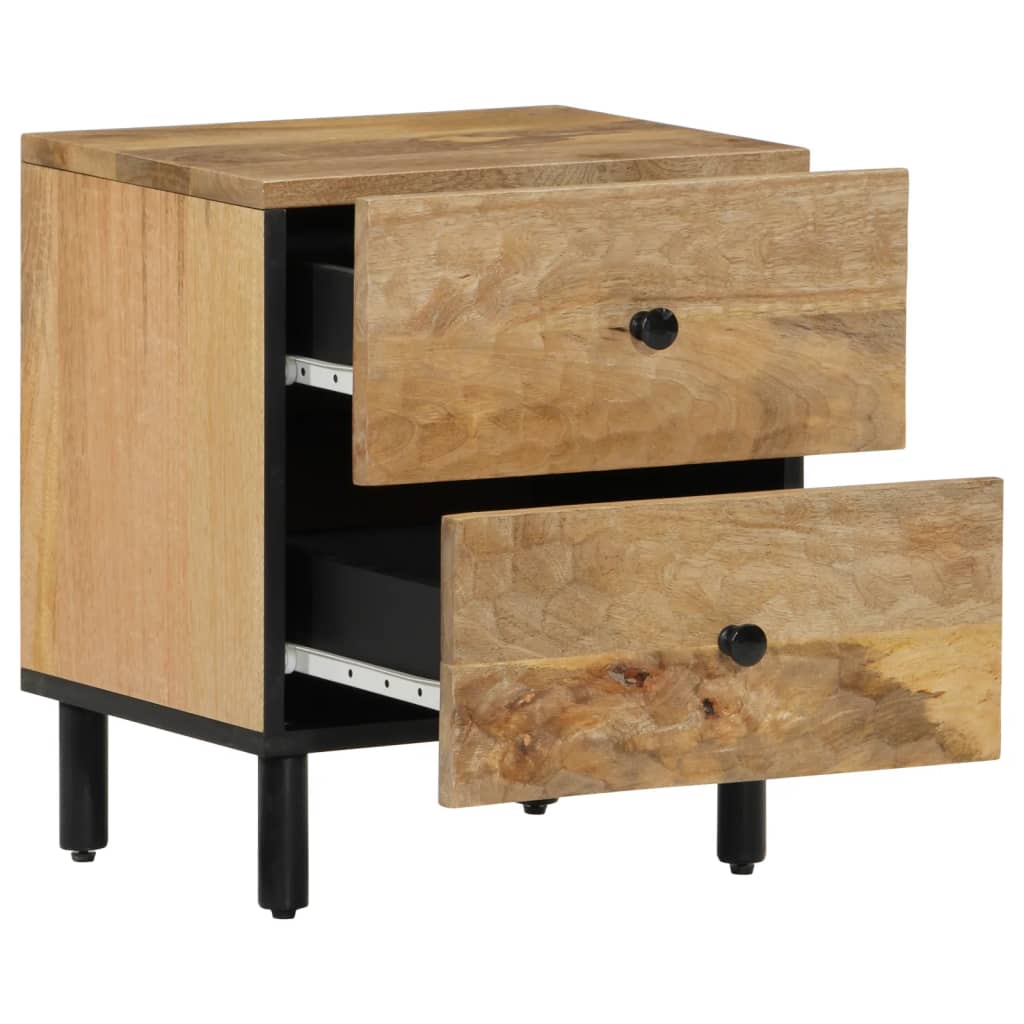 Tables de chevet 2 pcs 40x33x46 cm Bois de manguier solide - XIOS