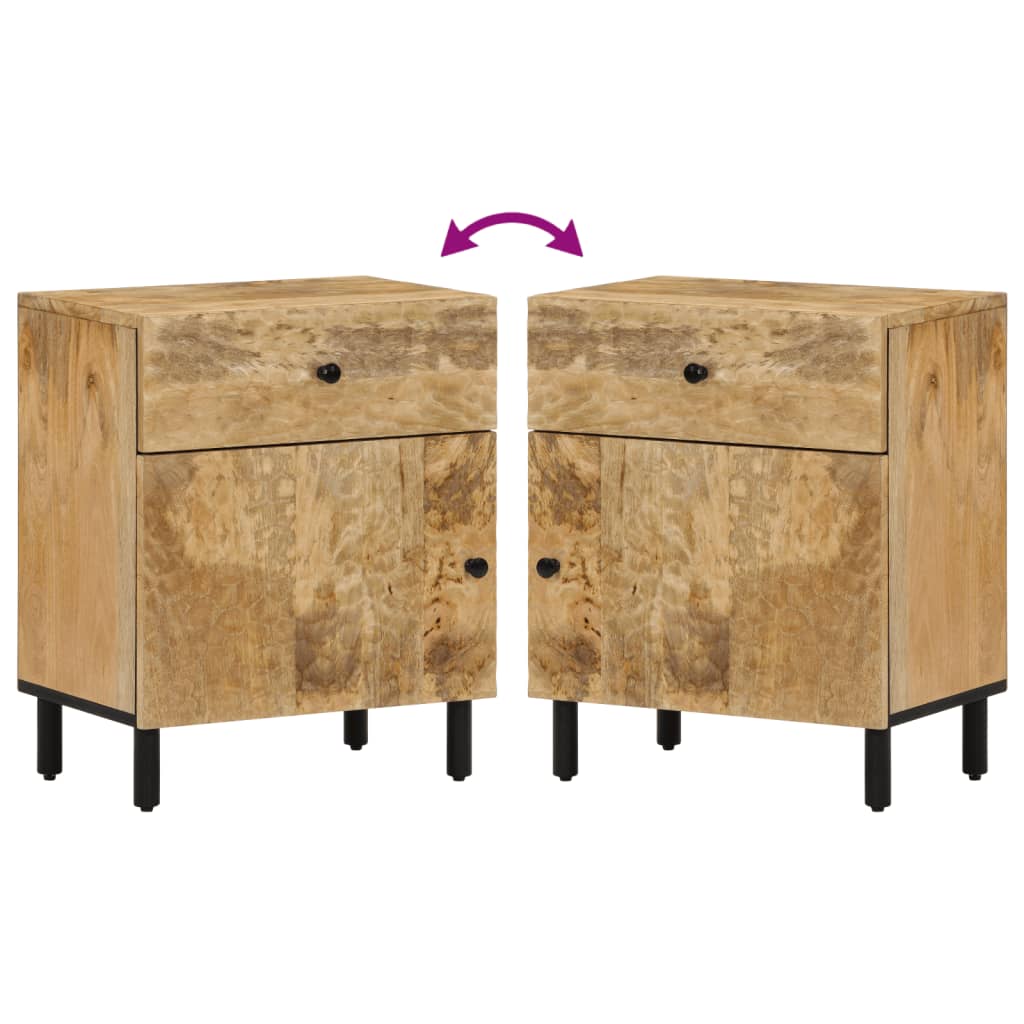 Table de chevet 50x33x60 cm bois de manguier massif - XIOS