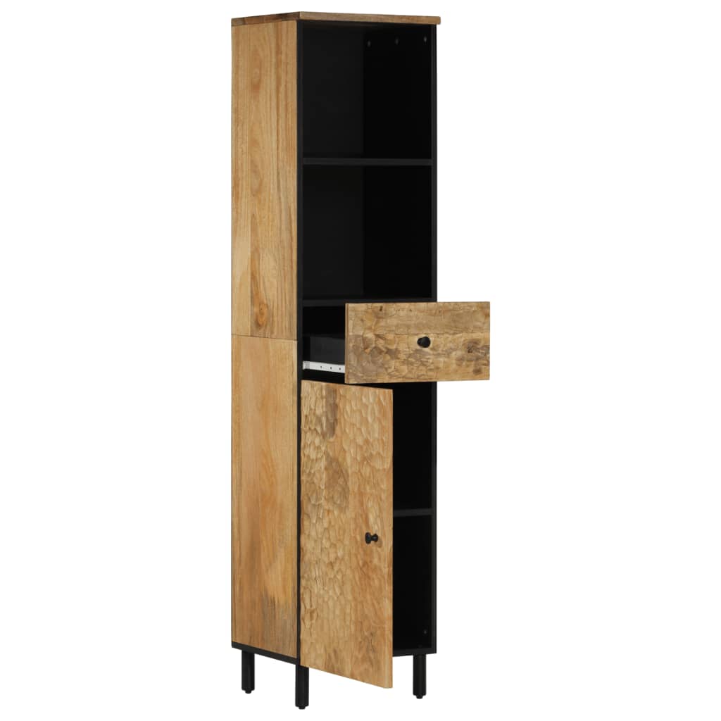 Armoire de salle de bain 38x33x160 cm bois massif de manguier - XIOS
