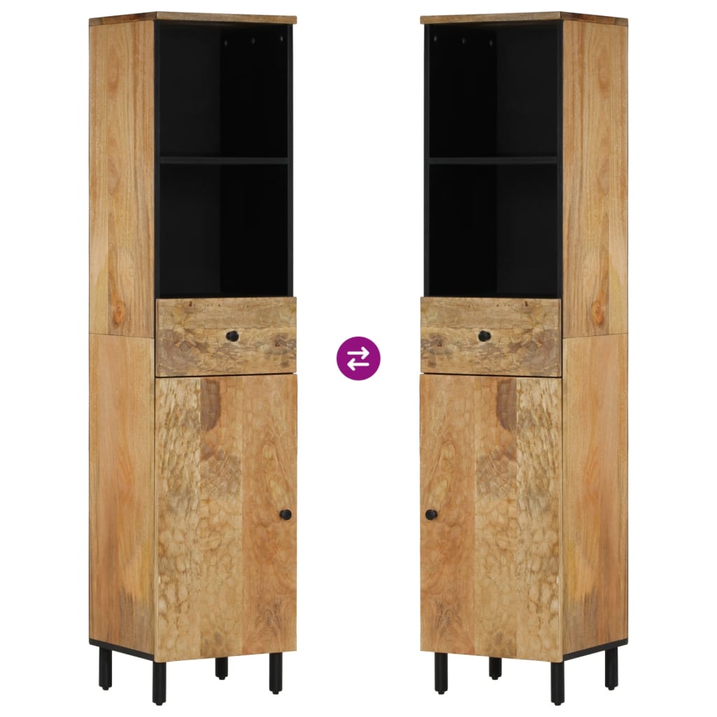 Armoire de salle de bain 38x33x160 cm bois massif de manguier - XIOS