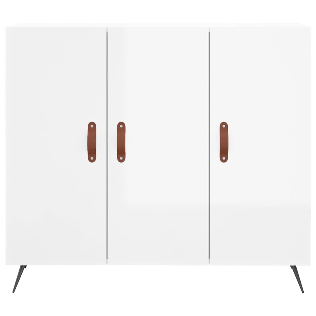 Buffet blanc brillant 90x34x80 cm bois d'ingénierie - XIOS