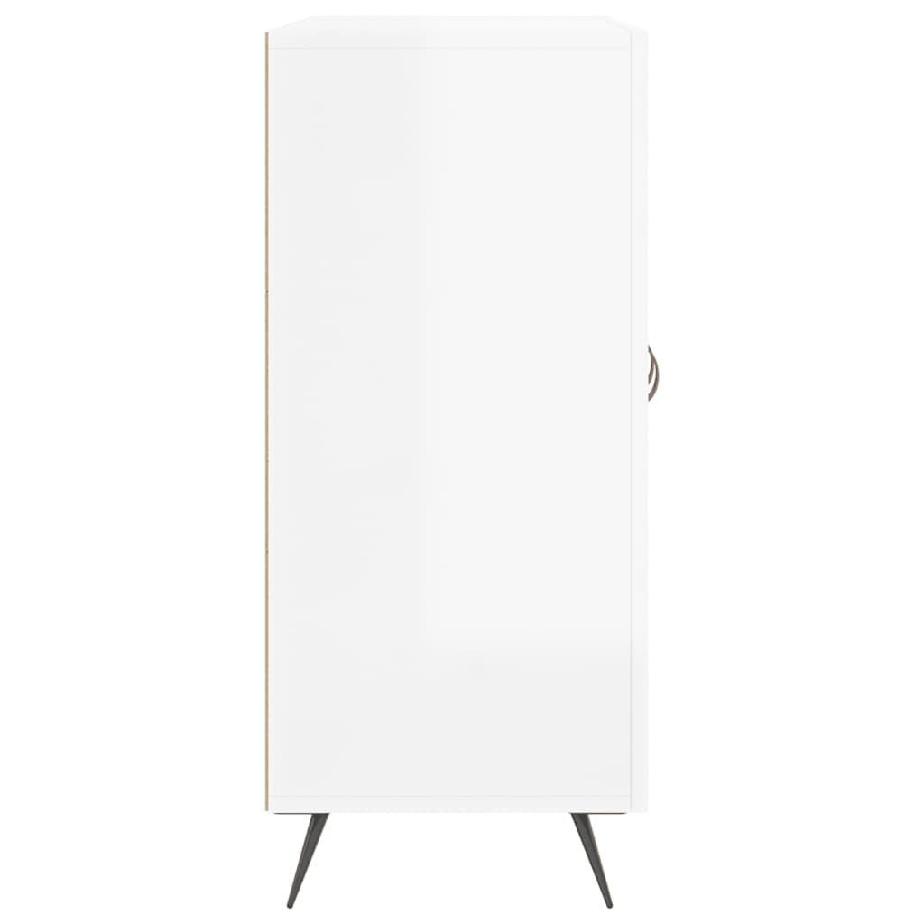 Buffet blanc brillant 90x34x80 cm bois d'ingénierie - XIOS
