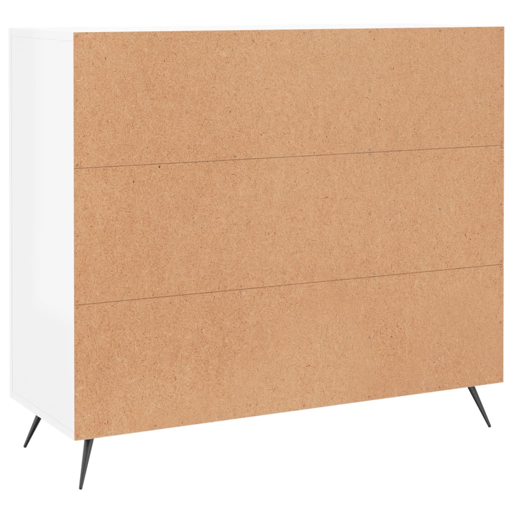 Buffet blanc brillant 90x34x80 cm bois d'ingénierie - XIOS